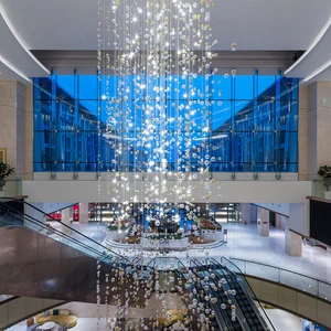 Custom Villa Glass Ball Pendant Chandelier Large Art Decor Chandelier Hotel Luxury Chandelier