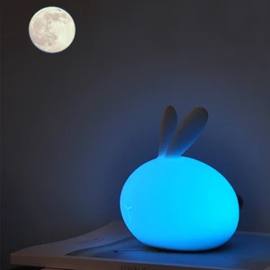 Modern LED USB & Battery Powered Kids Night Lamp Smart Dimmable Silicone for Bedroom Car Outdoor RV Hotel & Household Use