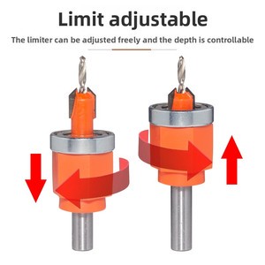 Woodworking 2-in-1 Stop-Depth Countersink Bit With Reaming Drill Step Drill Concealed Screw Design Shank Diameters 2.8-4.0mm
