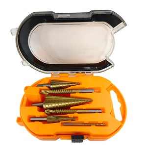 Multi-Purpose Step Drill Bit Kit 6PC Titanium Coated Anti-Rust High Speed Steel Drill Bit Set for Drilling Chamfering Deburring