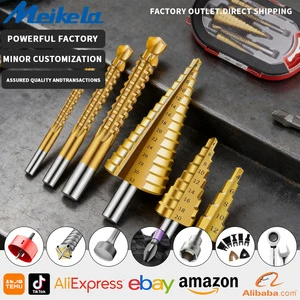 6-Piece Set of Titanium-Plated Cone Drill Bit Countersink Serrated Drill Bits Woodworking Tools for Hole Opener Made of Steel