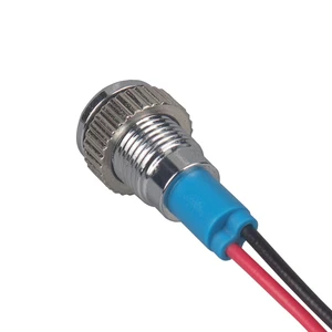 Explosion Proof 16mm 220V Input IP44 Rated 12v Yellow LED Plastic Latching Type Dash Indicator Light Signal Lamp