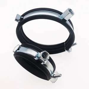 2025 New Rotating Big M10 Single Pipe Clamp With Rubber Fitting Carbon Steel 6 Inch One Screw M8 Pipe Supporting