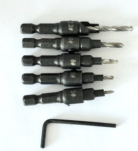 5Pcs M2 Taper Drill Bit Wood Countersink Set for Woodworking Tapered Hole Screw RUOKTOOL FT-264 China (JIA) Origin OEM/ODM