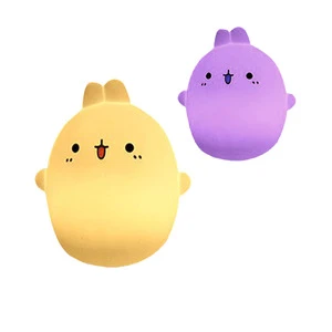 Soft Silicone Night Cute Decorative Mood Lamp for Bedroom Nursery, USB Rechargeable Touch Sensor, Warm Dimmable Glow for Kids