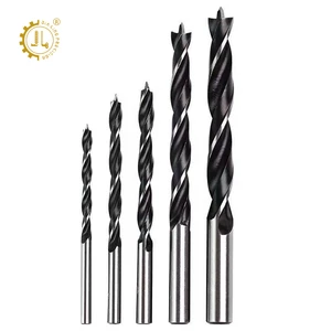 High Carbon Steel Twist Drill Bits CNC Wood Drill Bits 4mm Wood Hole Cutter Three Point Wood Drill Bits for Wood Drilling