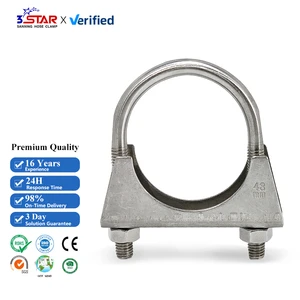 U Bolt Pole Clamp Exhaust Pipe Holder Clamp Stainless Steel U Bolt Pipe Saddle Clamps