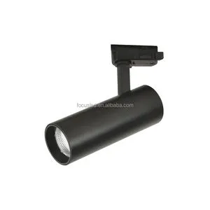 Modern Indoor Round Design 15W 20W 30W 35W Track Rail Spot Light Commercial Adjustable 355 Degree Rotatable LED Track Light