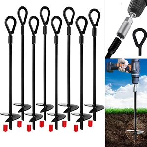JH-Mech Reusable Heavy Duty Steel Wind Stakes Fast And SecureJH-Mech Drillable Eyebolt Ground Anchor