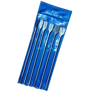 Factory Custom 6PCS 300mm Extra Length Wood Spade Flat Drill Bit Set Hex Shank 3/8-1'' for Deep Hole Drilling
