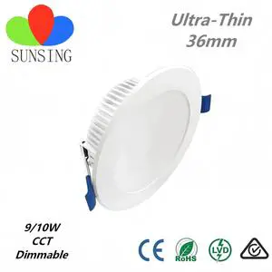 SAA Approved IP44 Indoor Modern Ultra Thin 9W Dimmable LED Downlight with CCT Switch & Built-in Driver 90mm Cutout Plug Ready