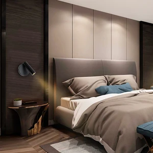 Modern Black Led Indoor Hotel Adjustable Angle Bedside Gold Wall Lamp Light Swinging Armbook Reading Wall Light