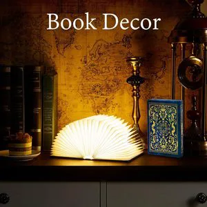 Custom Logo Foldable Book Lamp LED Warm White Touch Control Portable Reading Light Glow Decorative Desk Accessory Home Lithium
