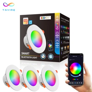 85-265V Color Changing LED Downlight RGBCCT 10W 15W with Alexa Tuya APP Smart Ceiling Lamp RGBW Dimmable LED Recessed Down Light