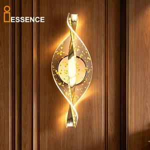 Luxury Nordic Wall Lamp LED Indoor Light Fixture Aluminum Acrylic Spiral Design Hotel Living Room Corridor Decorative Sconce