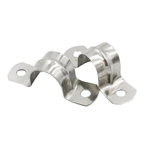304 Stainless Steel U-Shaped Two-Hole Tension Saddle Clamps 5mm-200mm Tube Pipe Strap Clip OEM Customizable Metric Measurement
