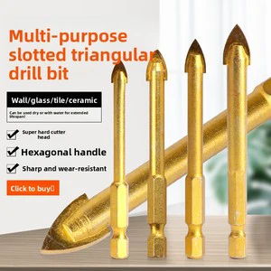 Wholesale Hex Shank Slotted Triangle Drill Bit 6mm-12mm for Glass Porcelain Tile Wood Plastic Wide-Use Multifunctional