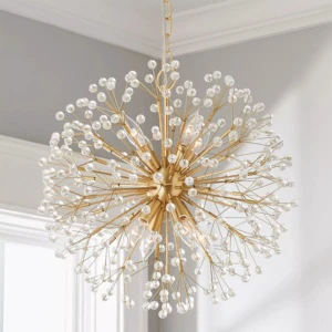Nordic Crystal Antique Gold Branches Ball Luxurious Chandelier for Villa Living Room Pendant Lights Middle Size