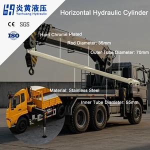 Long Stroke Hydraulic Piston Cylinder Custom Horizontal Hydraulic Cylinder for Single Acting