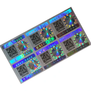 Custom Tamper Proof Tags Scratch-off Anti-counterfeit Label with Unique Number Security Authenticity 3D Hologram QR Code Sticker
