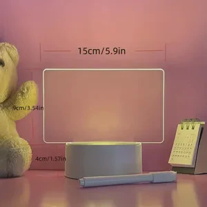 Ready To Ship Yixing Rewritable Cute Portable Bedrooms Living Rooms Night Light Led Lamp Bases 3D Acrylic White Note Board