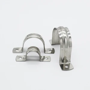 Customized Galvanized Stainless Steel Heavy Duty Saddle Clip U-Bolt Double Ear Metric Clamp for 118mm Pipe Fixing Construction