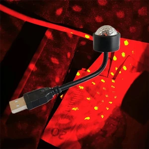 USB Ambient Light Car Accessories DJ RGB Mini Colorful Music Sound Led Car Roof Star Atmosphere Interior Lamp