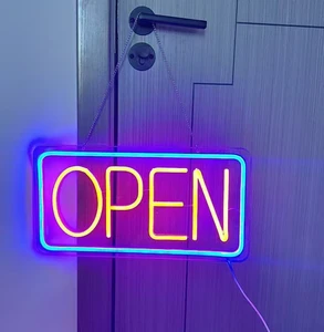 Hot Selling OPEN Neon Sign LED Lights Multi Color Remote Control DC Powered Advertising Direction Companies Office Park
