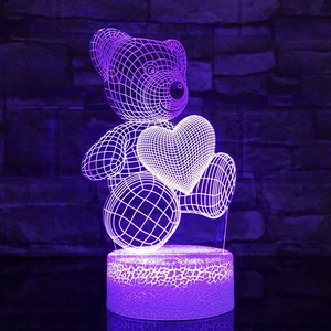 Modern 7-Colors to 16-Colors Remote Control LED Night Light Sensor Activated Acrylic Decorative Bedside Lamps