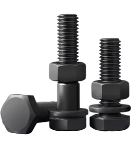 Grade 12.9 High Strength Black Hex Bolt Set With Nuts And Washers For Machinery Repair And Heavy Duty Construction Projects