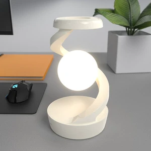 RGB Creative Desktop Table Levitating Night Lamp Phone Wireless Charging Rotating Suspension Ball Night Lamp