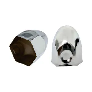 BS-1109BK-38-51 Chrome Steel with Chrome 38MM Bullet Wheel Nut Cover