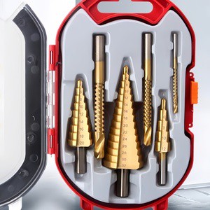 1set/6pcs Pagoda Drill Bit Set Step Drill Bit - Multi Size Drilling Tool, Suitable for Metal, Plastic, and Wood Processing