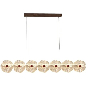 Modern Crystal Chandeliers Simple Design Iron Glass for Restaurant Living Room Bedroom Led Light Chandelier