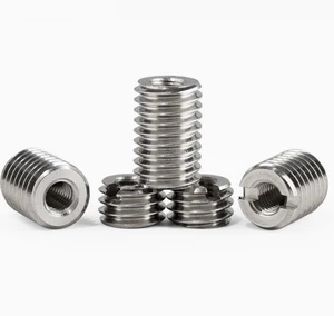 304 Stainless Steel Bolt Style Threaded Sleeve Locking Insert, Screw-in Thread Repair Bushing, Metric M3 M4 M5 M6 M8 M20