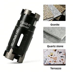 PMS Brazed Core Center Drill 32mm Diamond Granite Fast Drilling Dry with 5 8-11 Thread