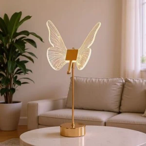 Light Luxury Acrylic Butterfly Table Lamp, Minimalist LED Bedside Night Light, Creative Decor Gift for Girls Bedroom