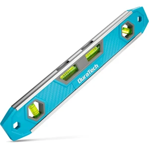 Torpedo Level Magnetic Leveler Tool With 0°/45°/90° Bubbles & Five-Line Grade Vial, V-Groove Aluminum Reinforced