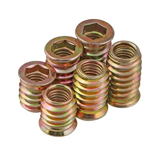 M6 M8 M10 Steel Galvanized Furniture Wood Threaded Bushing D Insert Nuts