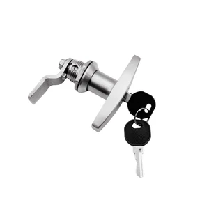 AOBO Distribution Cabinet SS316 Industrial Quarter Turn Cam Latch Electrical Panel Lock T Handle With Key