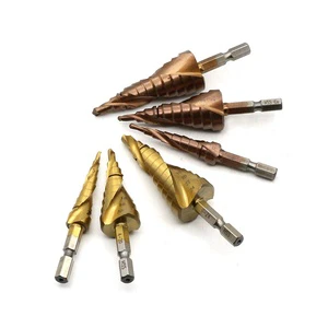 3pcs Hss Cobalt Spiral Drill Bits Step Drill Bit Titanium