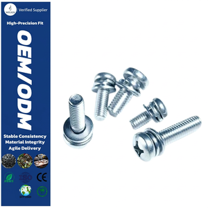 Metric Galvanized Cross Recessed Combined Screws Integrated Lock Gasket Vibration Proof Machine Fastener Hardware M4 M5