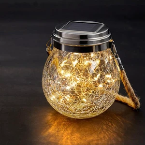 Outdoor Waterproof 3m 30 LED Hanging Solar Lights Solar Garden Decorative Patio Lights Solar Lantern Crackle Glass Ball