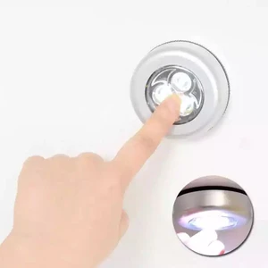 3 LED Battery Powered Wireless Night Light Stick Tap Touch Push Security Closet Cabinet Kitchen Wall Lamp Mini Night Lights