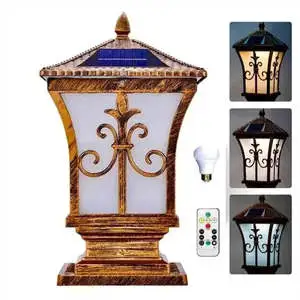 15W LED Solar Lantern Multicolor Remote Control Outdoor Decorative Lights Waterproof for Home Garden AC 5W Bulb for Office Use
