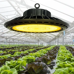 Greenhouse Vegetable Planting Full Spectrum COB UFO Design IP65 Plant Growth Lamp Lighting Tomato Leaf Pitaya Agricultural
