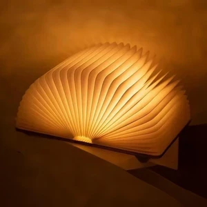 LED Reading Light3/5 Colors Wooden Folding Night Book Lights Bedroom USB BatteryPowered Reading