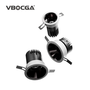Modern Deep Anti-Glare 9W 12W Trimless Adjustable LED Downlight Round Aluminum High CRI 90 for Home Office Ceiling