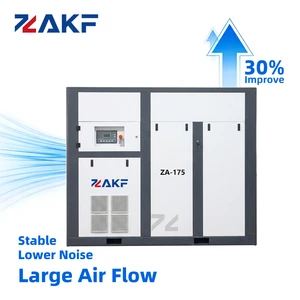 ZAKF 175hp Fixed Speed Rotary Screw Air Compressor 132kw 7-12bar 25.2m/min Bearing Engine For Building Materials Machinery