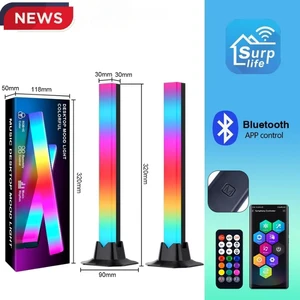 Dual-Pack ABS Music Rhythm Pickup Lamp Cross-Border Popular Gaming Atmosphere Lamp for Bluetooth App LED Desktop Battery Powered